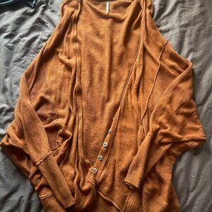 Free People Brown Slouchy Cardigan